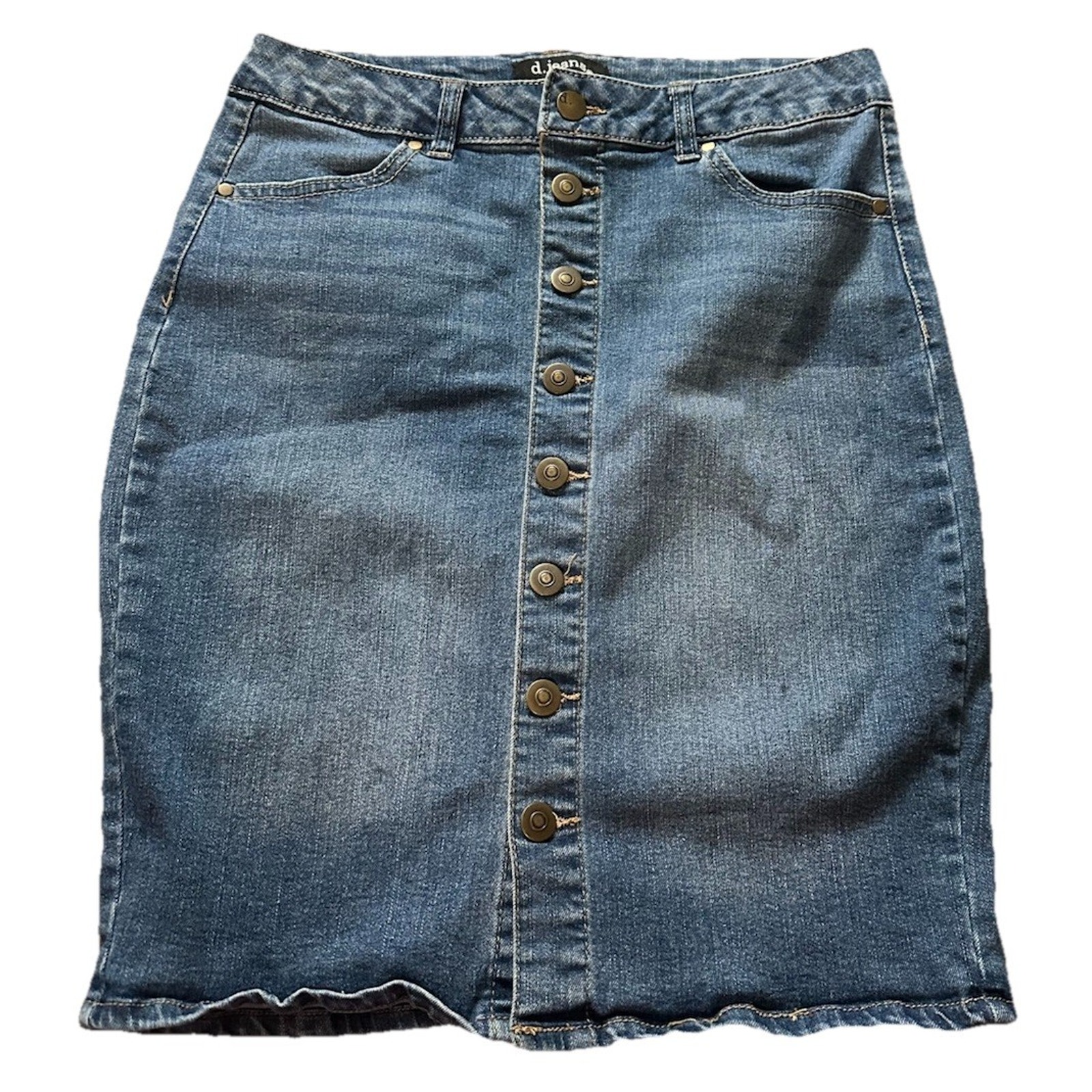 D. Jeans Size 6 Jean Skirt Full Button